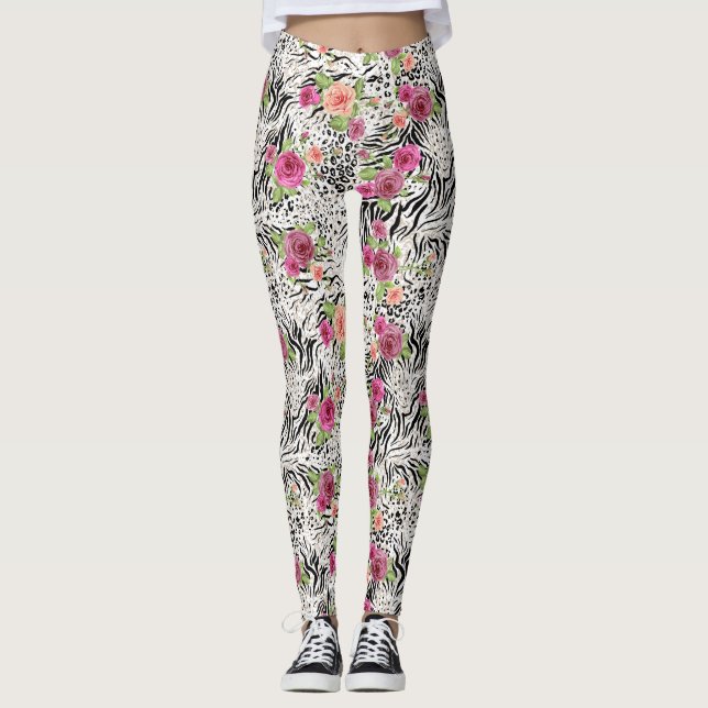 Mönster med djura tryck leggings (Framsida)