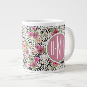 Mönster med djurtryck Monogram Jumbo Mugg