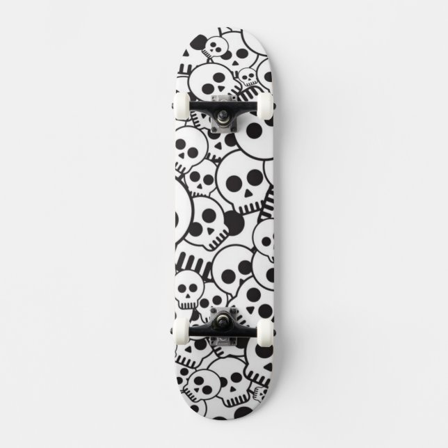 Mönster med dödskallar old school skateboard bräda 21,6 cm (Framsida)
