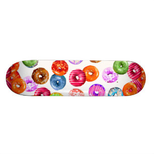 Mönster med donuts + din bakgrund & idéer skateboard bräda 21,5 cm