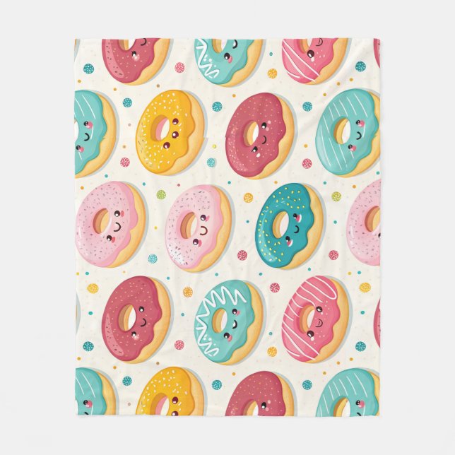Mönster med Donuts Fleecefilt (Framsidan)