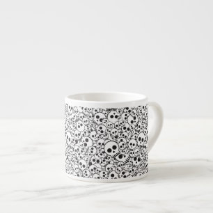 Mönster med döskallar espressomugg