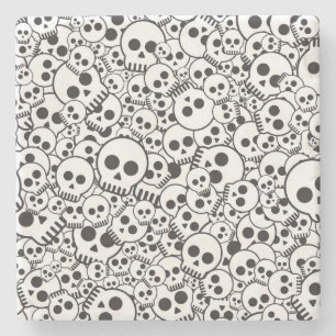 Mönster med döskallar stenunderlägg