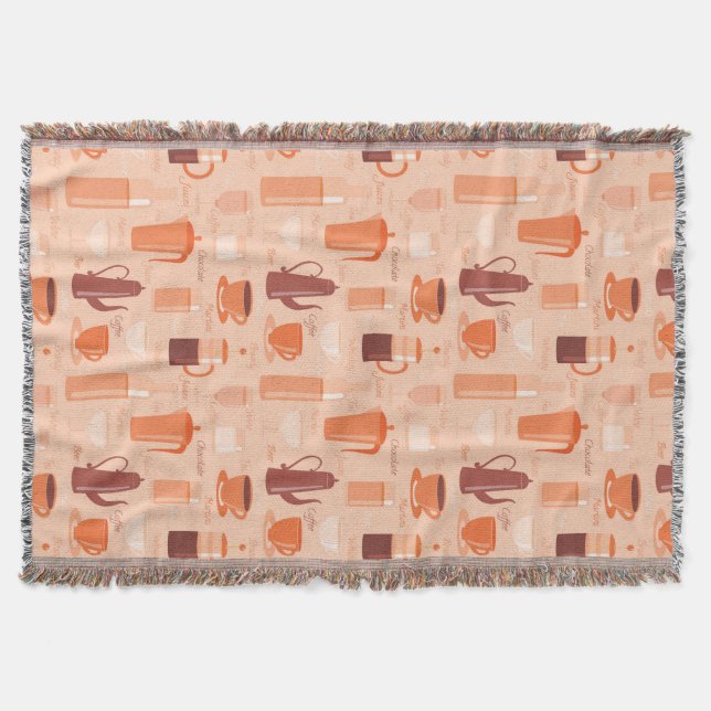 Mönster med drinkar och text filt (Framsidan)