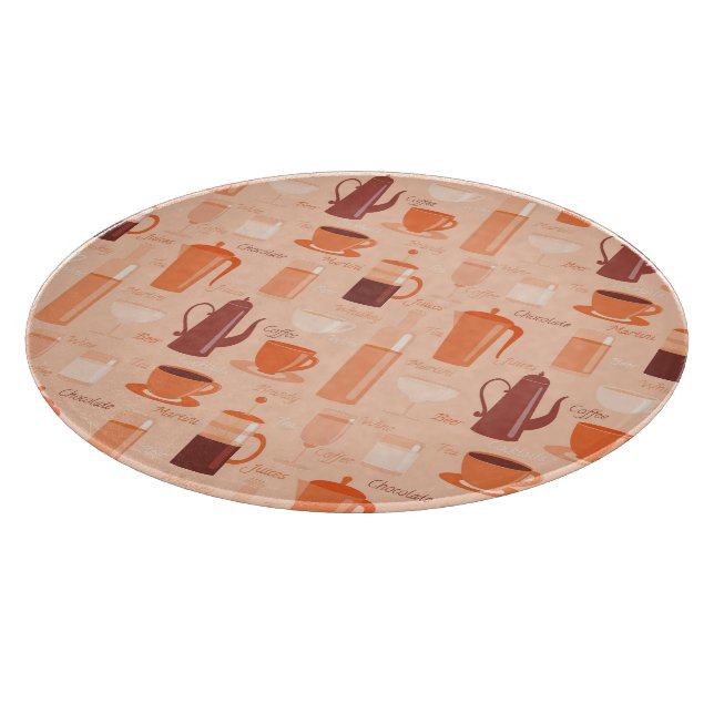 Mönster med drycker och text (Hörn)