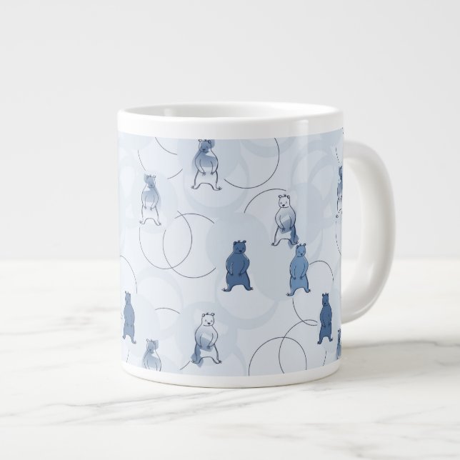 mönster med en grizzlybjörn jumbo mugg (Framsida höger)