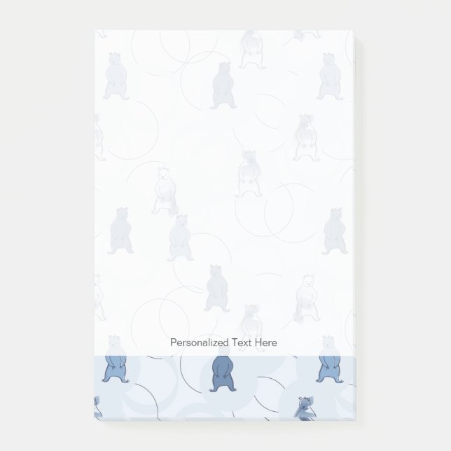 mönster med en grizzlybjörn post-it block (Framsida)