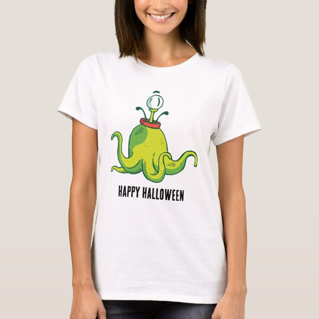 Monster med en Öga Halloween T Shirt (Framsida)