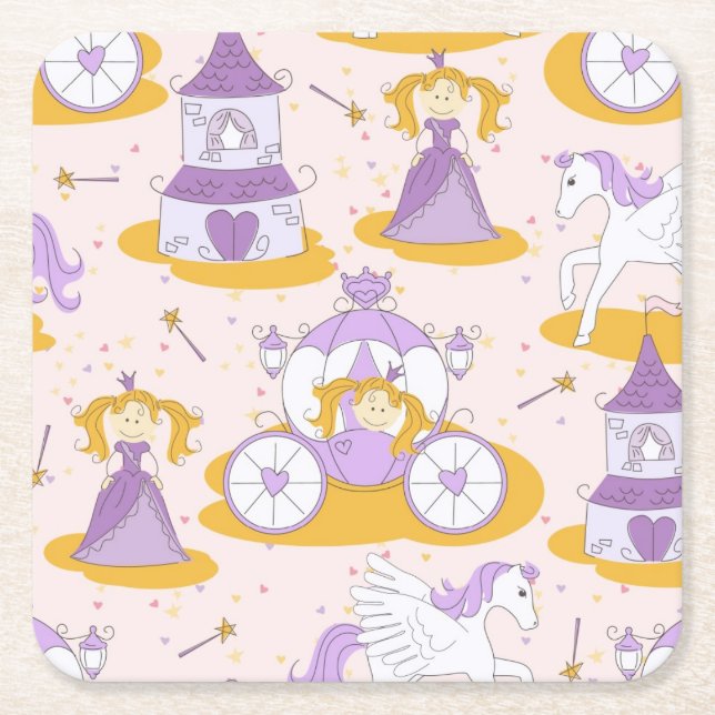 mönster med en princess underlägg papper kvadrat (Framsidan)