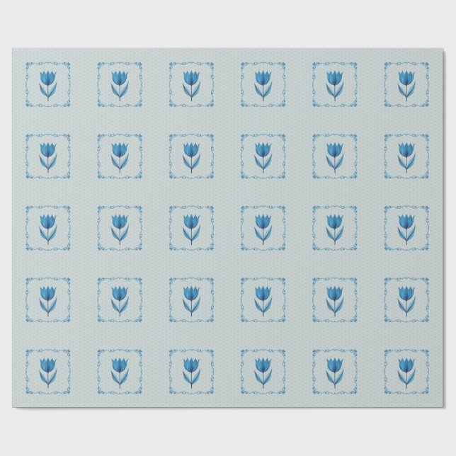 Mönster med ett blått omslags papper  presentpapper (Platt)