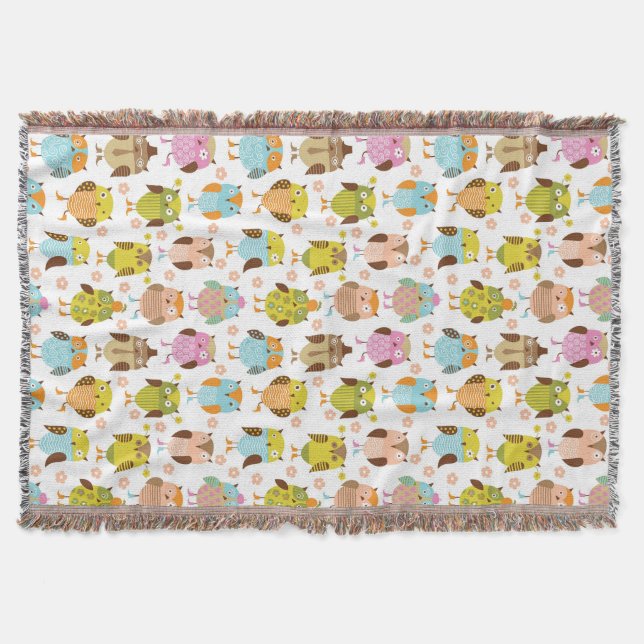 mönster med fåglar filt (Framsidan)