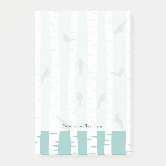 Mönster med fåglar och träd post-it block (Framsida)