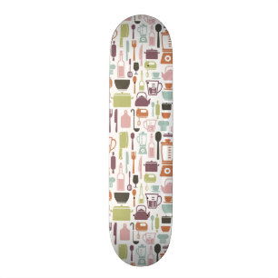 Mönster med färgrika matlagningsymboler skateboard bräda 20,5 cm