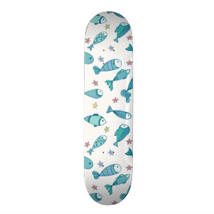 Mönster med fisken och sjöstjärnan old school skateboard bräda 21,6 cm