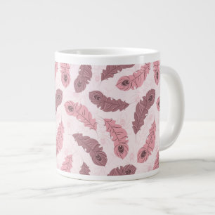 mönster med fredsfjädrar jumbo mugg