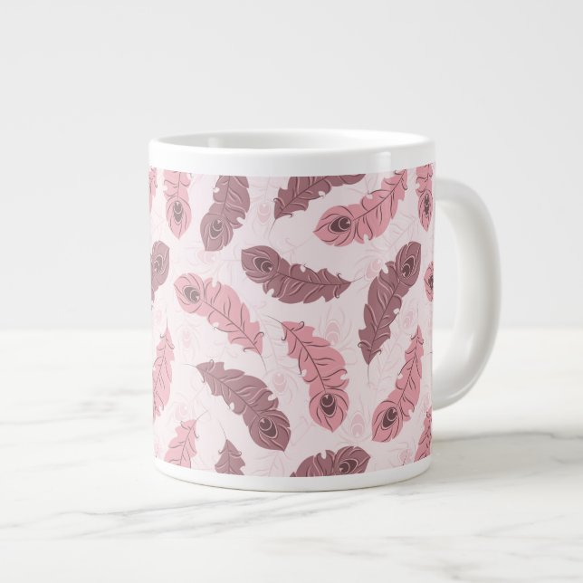 mönster med fredsfjädrar jumbo mugg (Framsida höger)