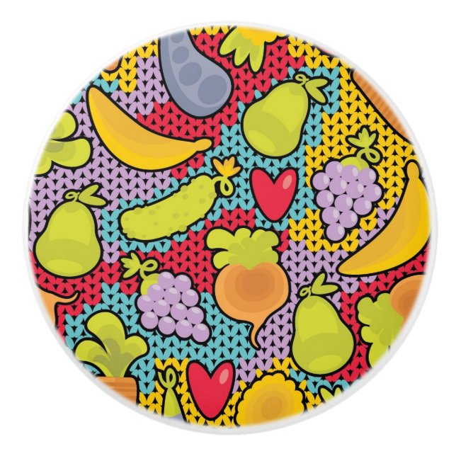 Mönster med frukter och grönsaker knopp (Framsidan)