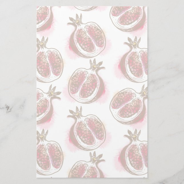 Mönster med granatäpple brevpapper (Framsida)
