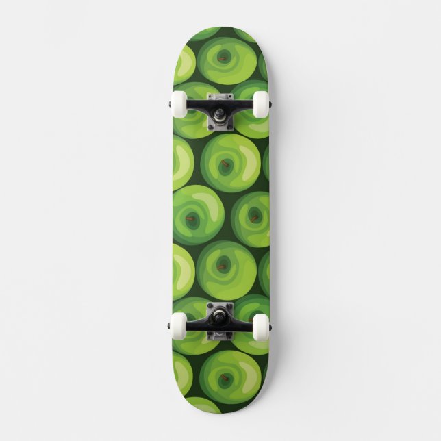 Mönster med gröna äpplen mini skateboard bräda 18,7 cm (Framsida)