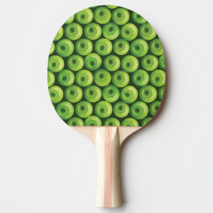Mönster med gröna äpplen pingisracket