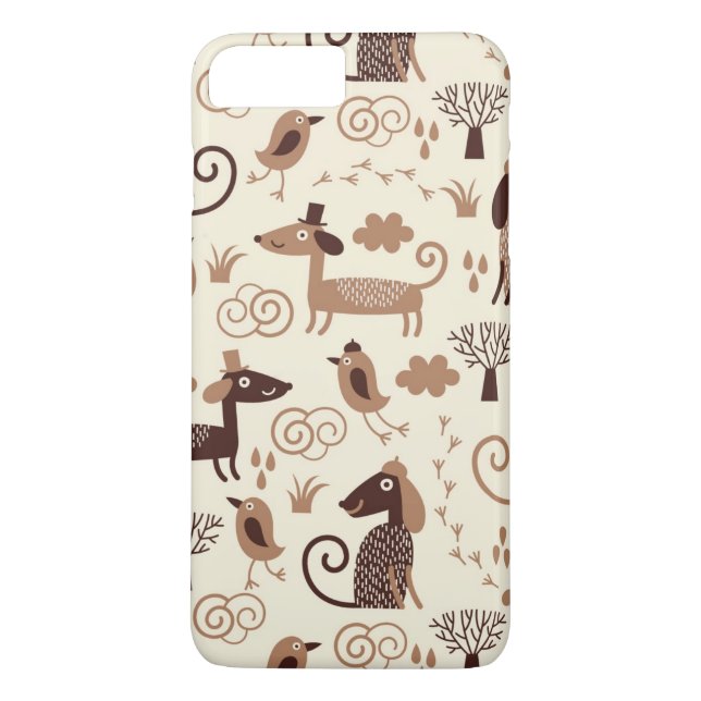 mönster med gulliga hundar Case-Mate iPhone skal (Baksida)