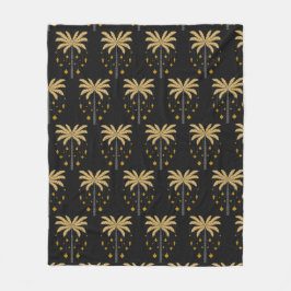 Mönster med handflatan träd och prydnadsföremål fleecefilt