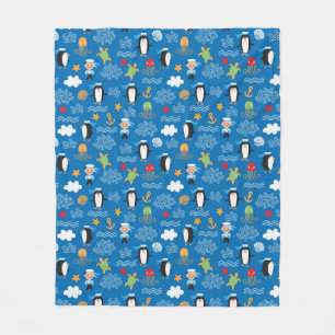 mönster med havstema fleecefilt