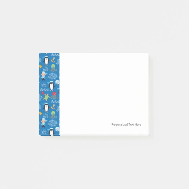 mönster med havstema post-it block (Framsida)