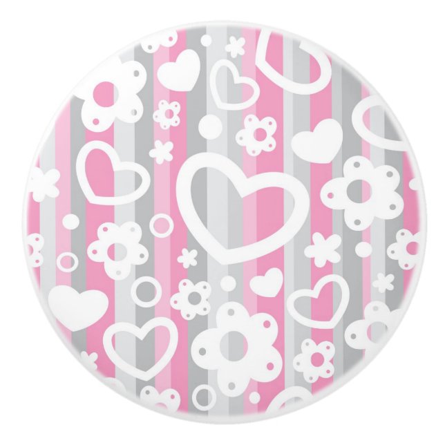 Mönster med hjärtor och blommor knopp (Framsidan)