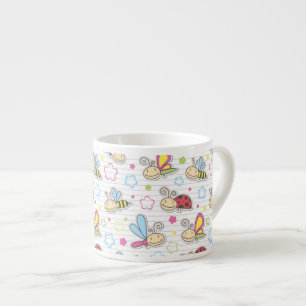 mönster med insekter espressomugg