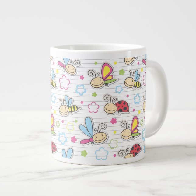 mönster med insektrare jumbo mugg (Framsida höger)