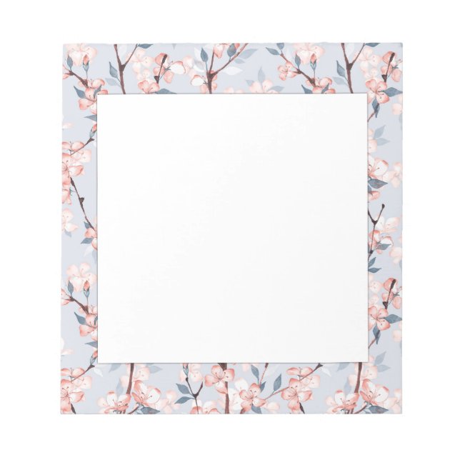 Mönster med känsliga blommor av vår sakura anteckningsblock (Framsida)