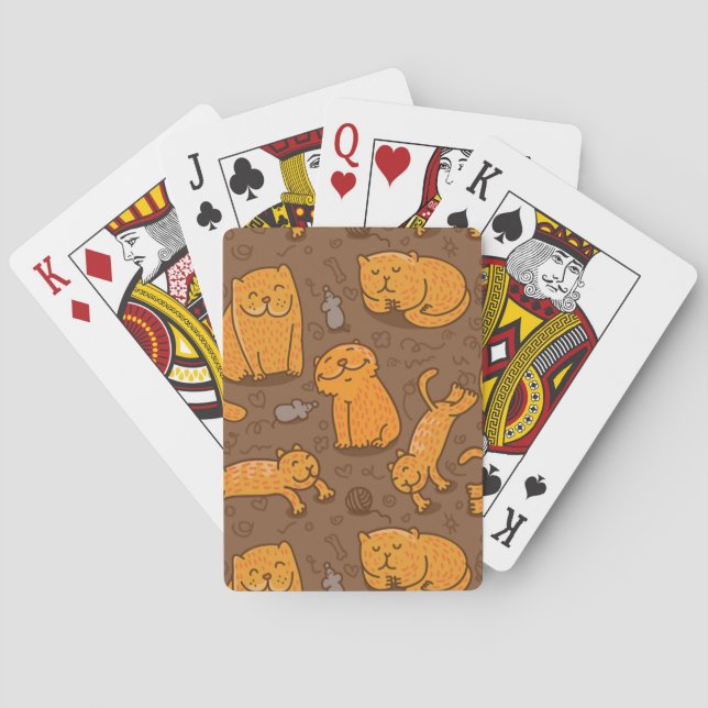 Mönster med katter spel kort (Baksidan)