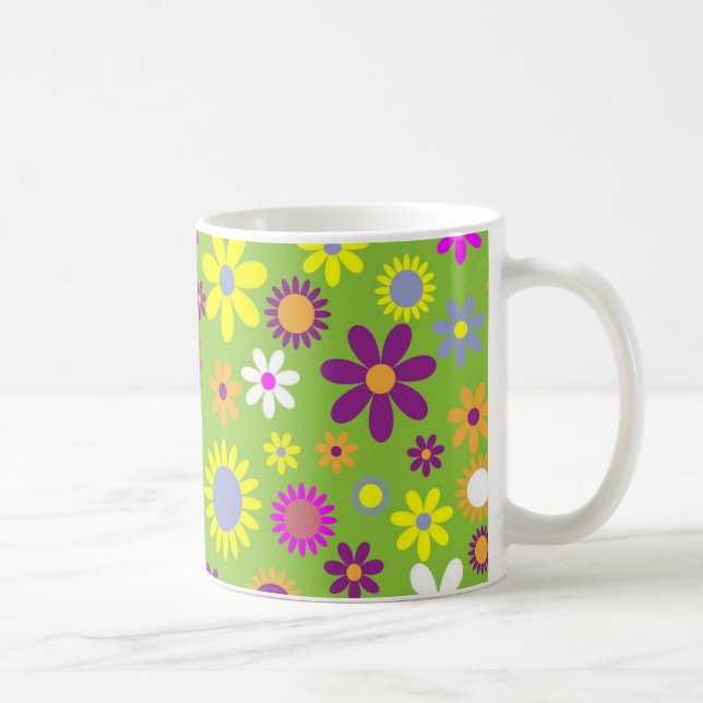 Mönster med låg Grönt Kaffemugg (Höger)
