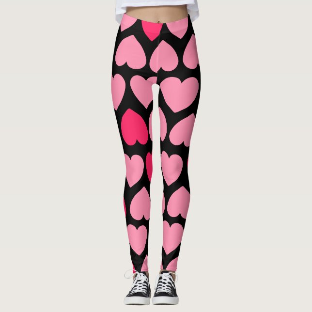 Mönster med leende hjärta leggings (Framsida)