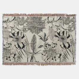 Mönster med linan handflatan, blommor. filt