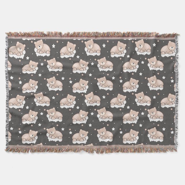 mönster med litet sova för björn filt (Framsidan)