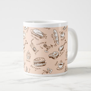 Mönster med mat jumbo mugg
