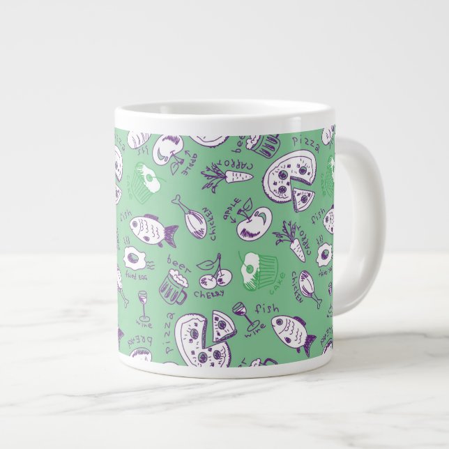 Mönster med mat jumbo mugg (Framsida höger)