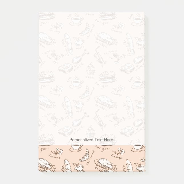 Mönster med mat post-it block (Framsida)