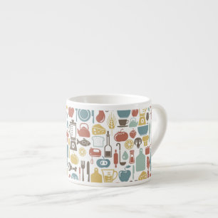 Mönster med matlagningsymboler espressomugg
