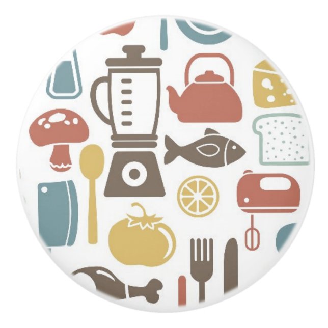 Mönster med matlagningsymboler knopp (Framsidan)