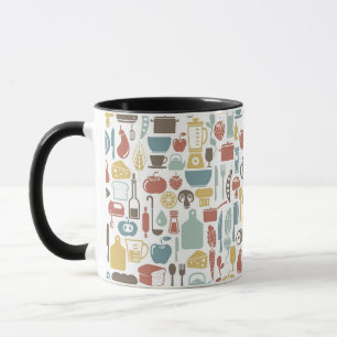 Mönster med matlagningsymboler mugg