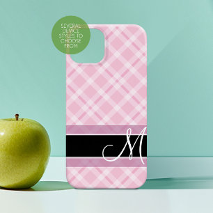 Mönster med Monogram - svart  rosa
