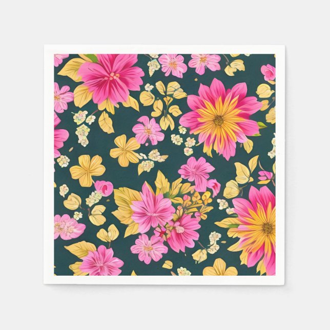 Mönster med mönster av blommor. pappersservett (Framsidan)