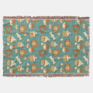 Mönster med muffins och godisar mysfilt