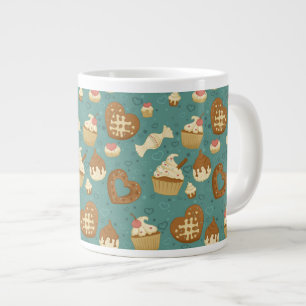 Mönster med muffinsar och matriser jumbo mugg