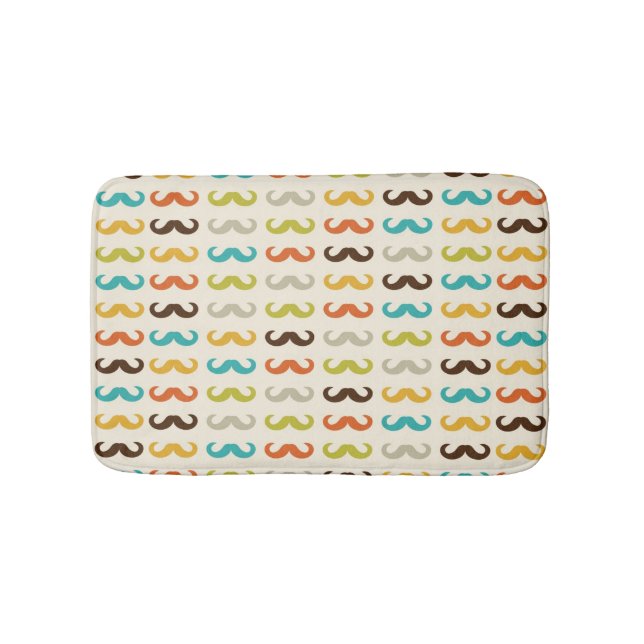 Mönster med mustasch badrumsmatta (Framsidan)