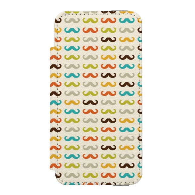 Mönster med mustasch incipio iPhone wallet skal (Folio Framsidan)