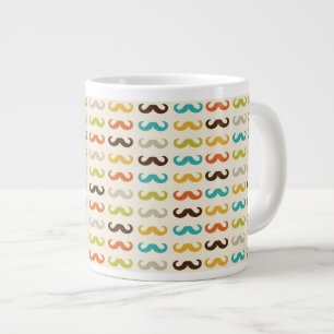 Mönster med mustasch jumbo mugg